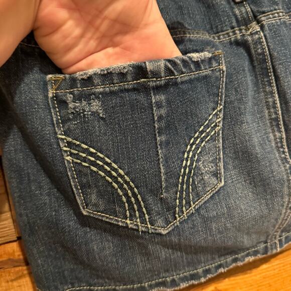 Hollister Y2K Retro 2000's Micro Mini Vintage Denim Skirt 7 Skater Fairy Grunge - Picture 11 of 16